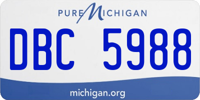 MI license plate DBC5988