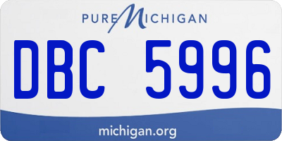 MI license plate DBC5996