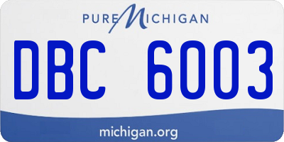 MI license plate DBC6003