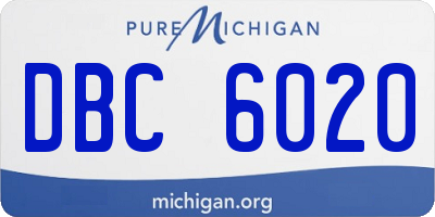 MI license plate DBC6020