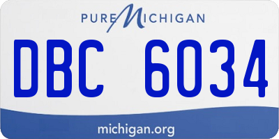 MI license plate DBC6034