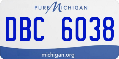 MI license plate DBC6038