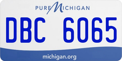 MI license plate DBC6065