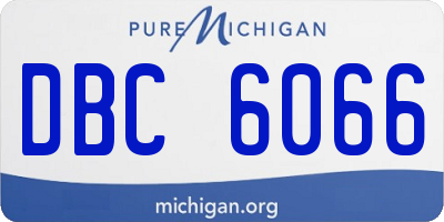 MI license plate DBC6066