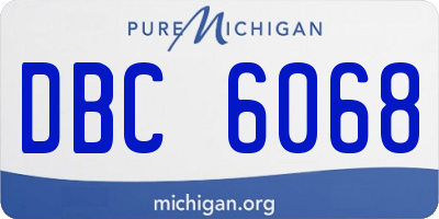 MI license plate DBC6068