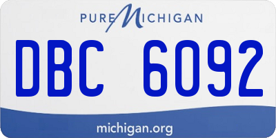 MI license plate DBC6092