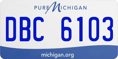 MI license plate DBC6103