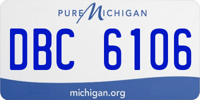 MI license plate DBC6106