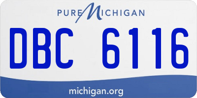 MI license plate DBC6116
