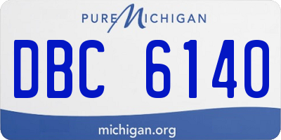MI license plate DBC6140