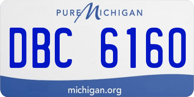 MI license plate DBC6160