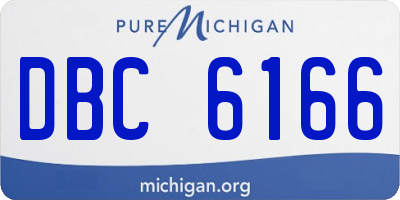 MI license plate DBC6166