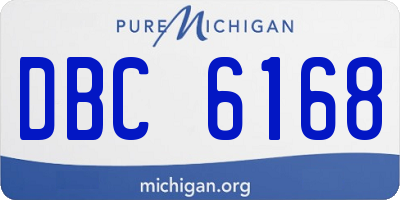 MI license plate DBC6168