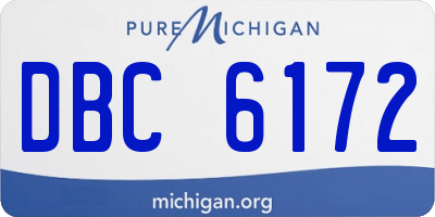 MI license plate DBC6172