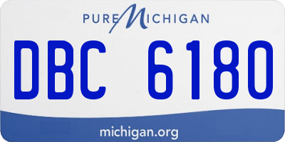 MI license plate DBC6180