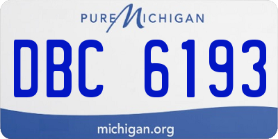 MI license plate DBC6193