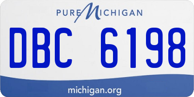 MI license plate DBC6198
