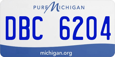 MI license plate DBC6204