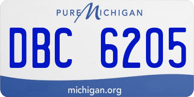 MI license plate DBC6205