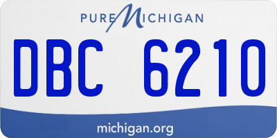 MI license plate DBC6210
