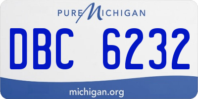 MI license plate DBC6232