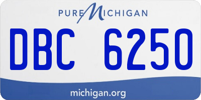 MI license plate DBC6250