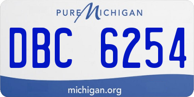 MI license plate DBC6254