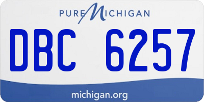 MI license plate DBC6257