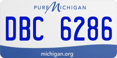 MI license plate DBC6286