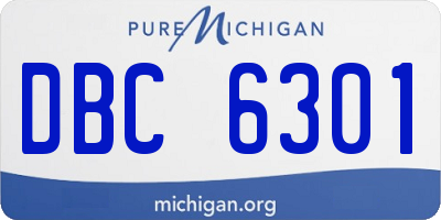 MI license plate DBC6301