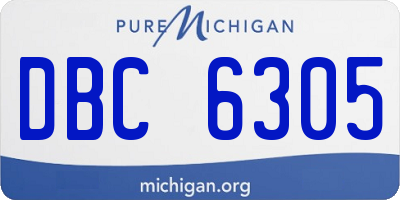 MI license plate DBC6305