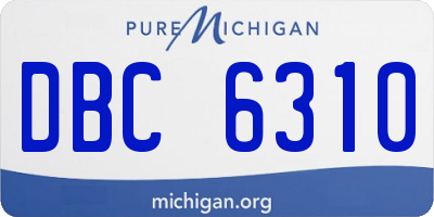 MI license plate DBC6310