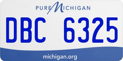 MI license plate DBC6325