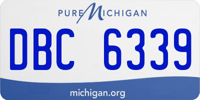 MI license plate DBC6339