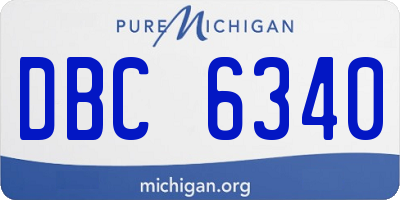 MI license plate DBC6340