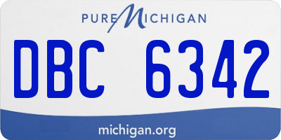 MI license plate DBC6342