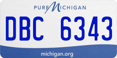 MI license plate DBC6343