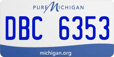MI license plate DBC6353
