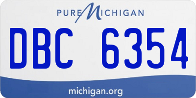 MI license plate DBC6354