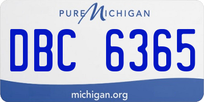 MI license plate DBC6365