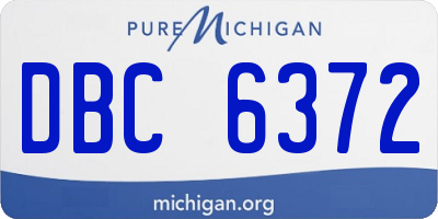 MI license plate DBC6372