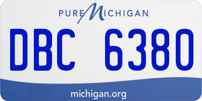 MI license plate DBC6380