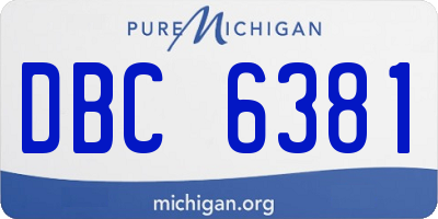MI license plate DBC6381