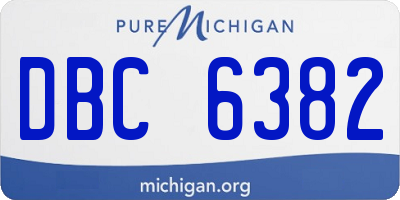 MI license plate DBC6382