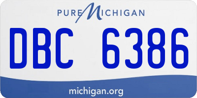 MI license plate DBC6386
