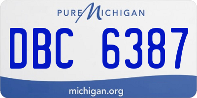 MI license plate DBC6387