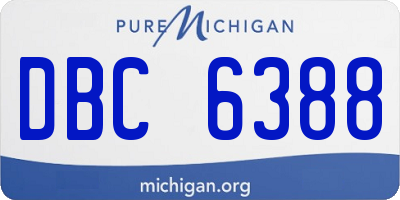 MI license plate DBC6388