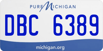 MI license plate DBC6389