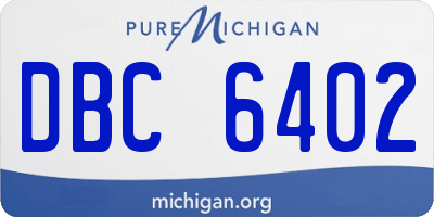 MI license plate DBC6402