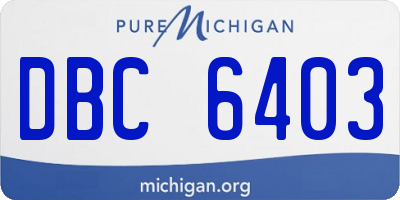 MI license plate DBC6403